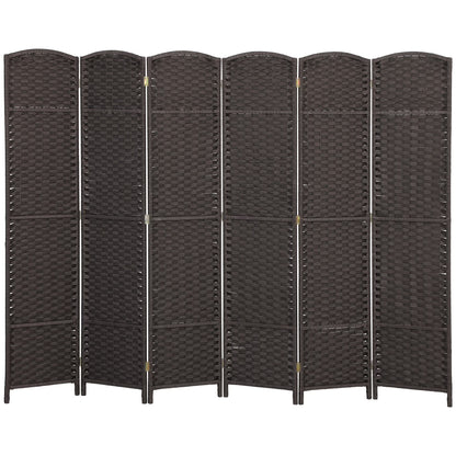 HOMCOM 6 Panel Room Divider Freestanding Folding Privacy Screen Brown