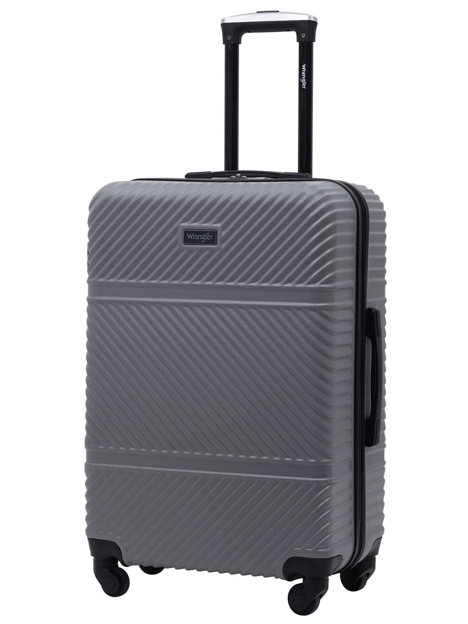 Wrangler 4 pc. ABS Spinner Luggage Set with 20" & 25" Suitcases and Packing Cubes, Sharkskin