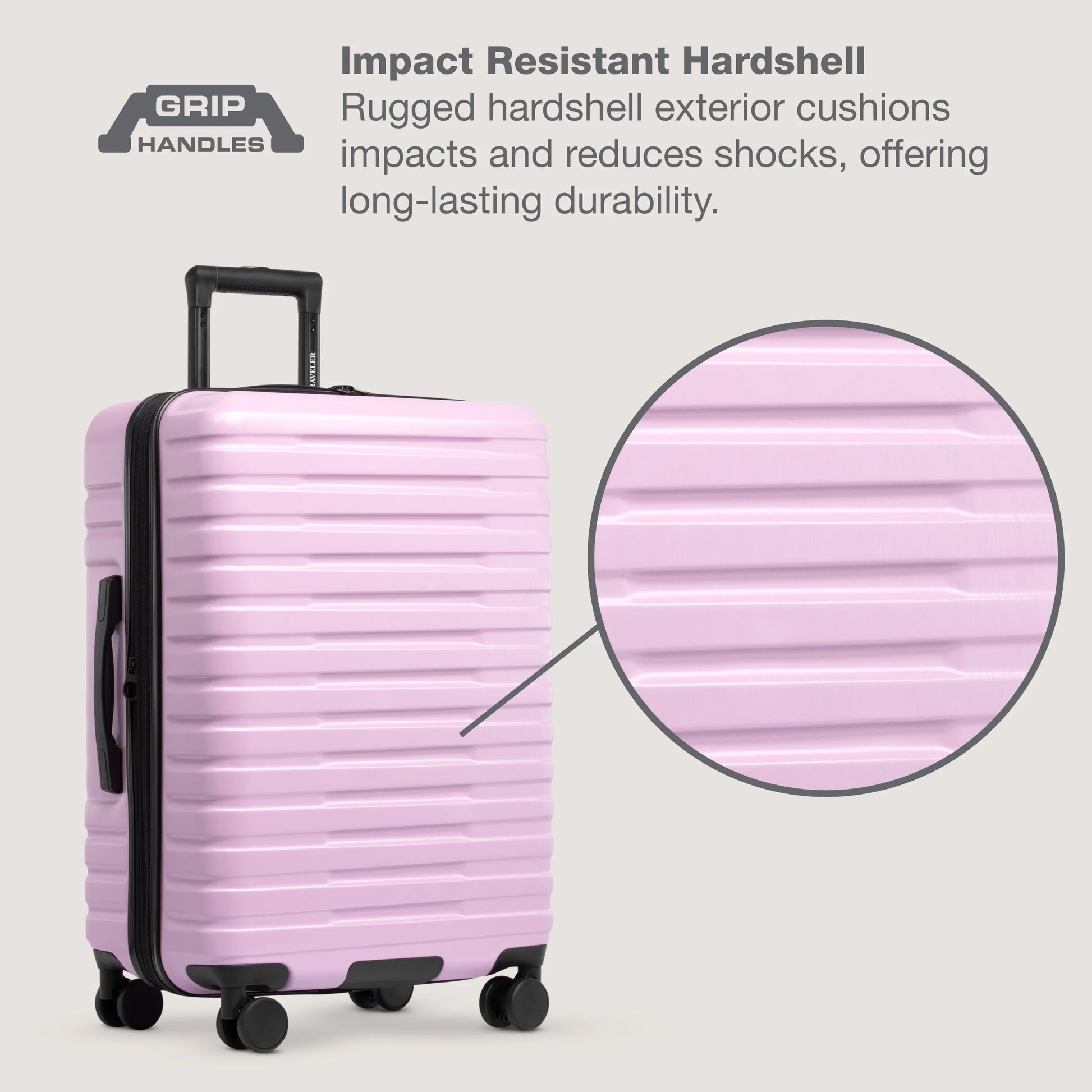 U.S. Traveler Boren Hardside Rugged Spinner Luggage, Lavender, 30" Checked Large