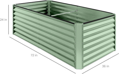 Gloaa 6x3x2ft Outdoor Metal Raised Garden Bed, Deep Root Box Planter for Vegetables, Flowers, Herbs, and Succulents w/269 Gallon CapacitySage Green