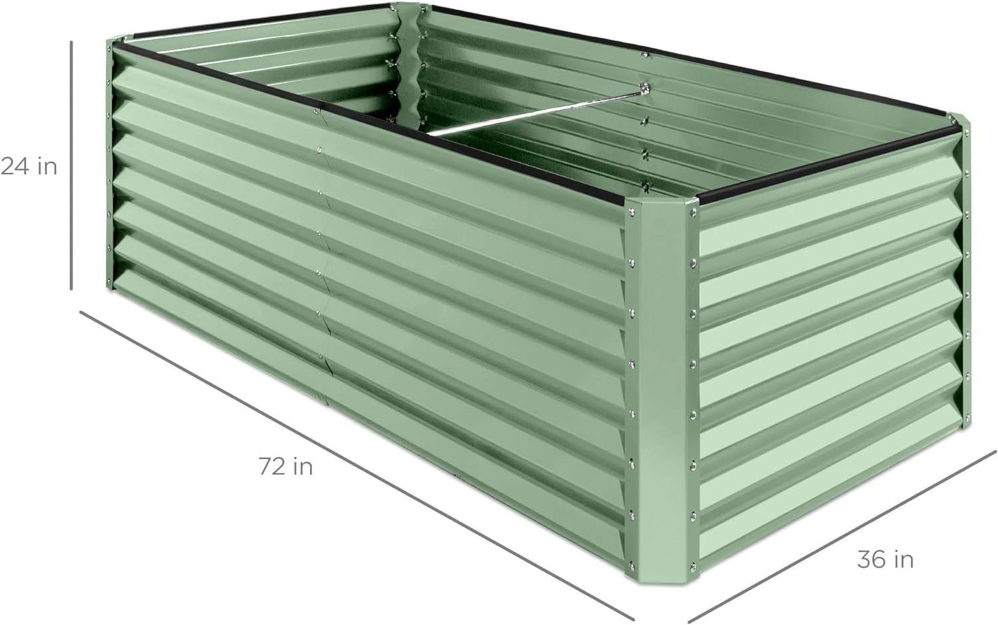Gloaa 6x3x2ft Outdoor Metal Raised Garden Bed, Deep Root Box Planter for Vegetables, Flowers, Herbs, and Succulents w/269 Gallon CapacitySage Green