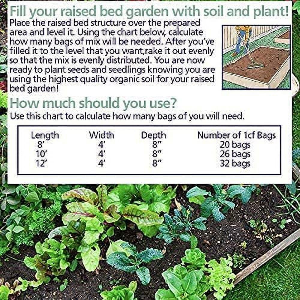 Coast of Maine Castine Blend Organic Raised Bed Soil Mix with All Natural Ingredients for Vegetables, Herbs, and Flowers, 1 Cubic Feet 4 Pack