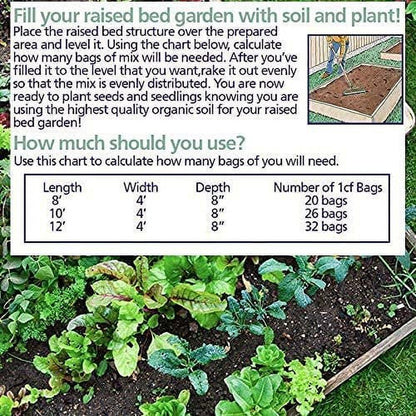 Coast of Maine Castine Blend Organic Raised Bed Soil Mix with All Natural Ingredients for Vegetables, Herbs, and Flowers, 1 Cubic Feet 4 Pack