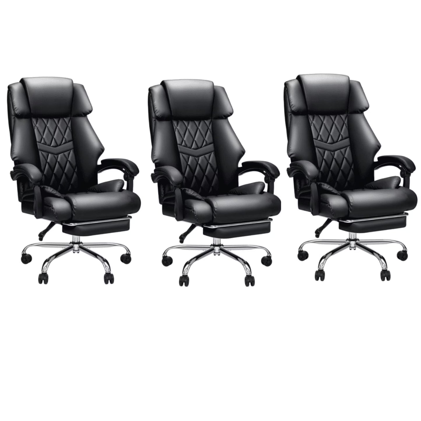 Hoffree Executive Office Chair Big and Tall Office Chair 550lb Wide Seat Ergonomic Computer Desk Chair High Back Leather Chair with Lumbar Back Support for Home Office Black