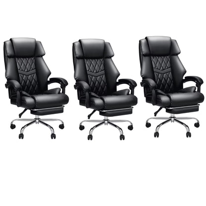 Hoffree Executive Office Chair Big and Tall Office Chair 550lb Wide Seat Ergonomic Computer Desk Chair High Back Leather Chair with Lumbar Back Support for Home Office Black