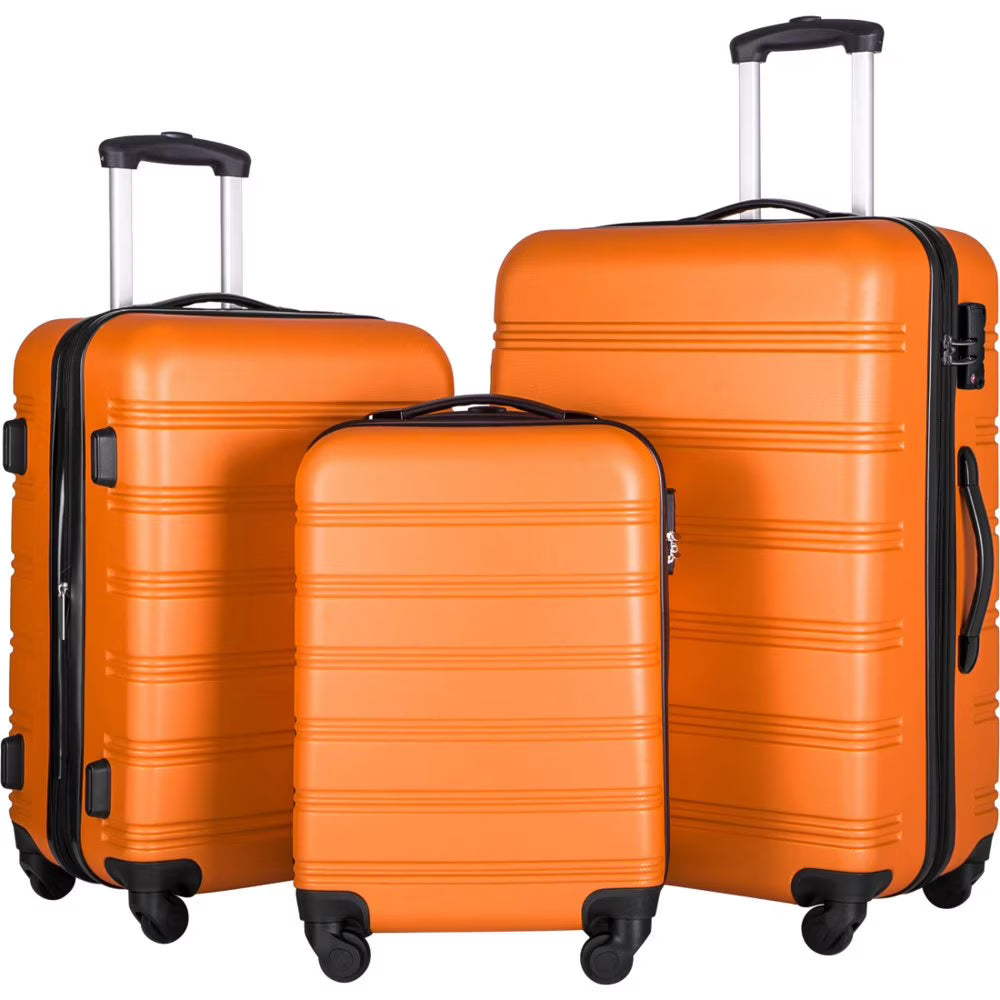Tcbosik Luggage Sets, 3 Piece Set Hardside Suitcases with Spinner Wheels, 20/24/28 Travel Luggage Lightweight, Dark Blue