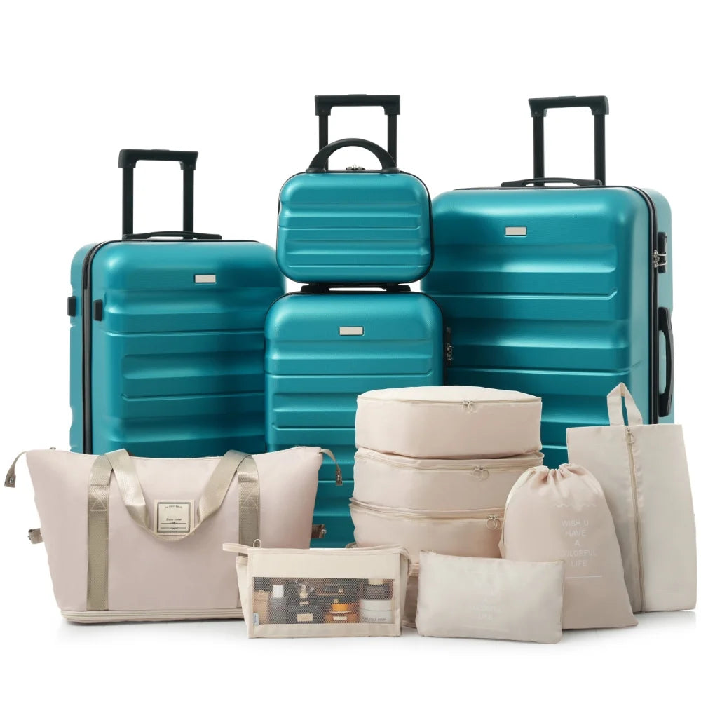 Hardshell ABS Luggage Set - Lightweight & Durable Suitcases with Dual Spinner Wheels