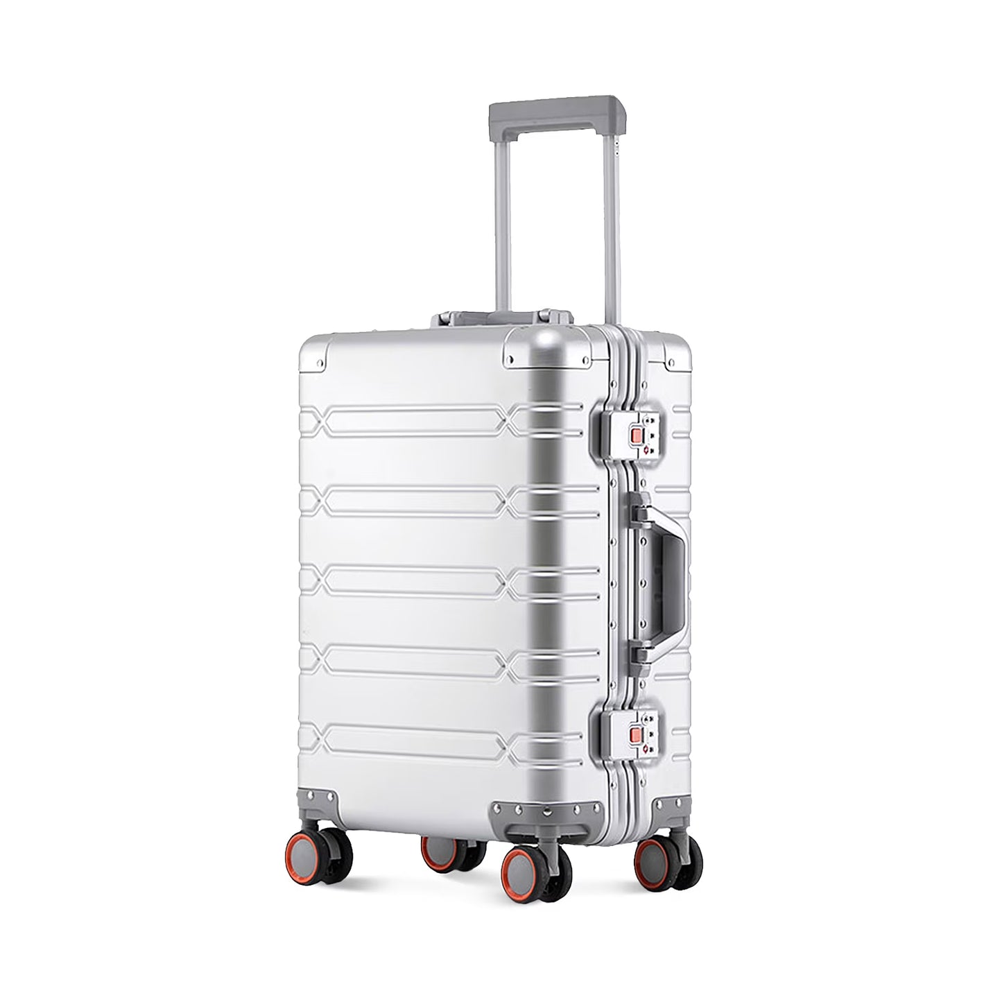 HDUTNGISN 14"x7.8°x19.6" Aluminum Carry-On Luggage Airline Approved,Zipperless Hard Shell with Spinner Wheels (20"Black)