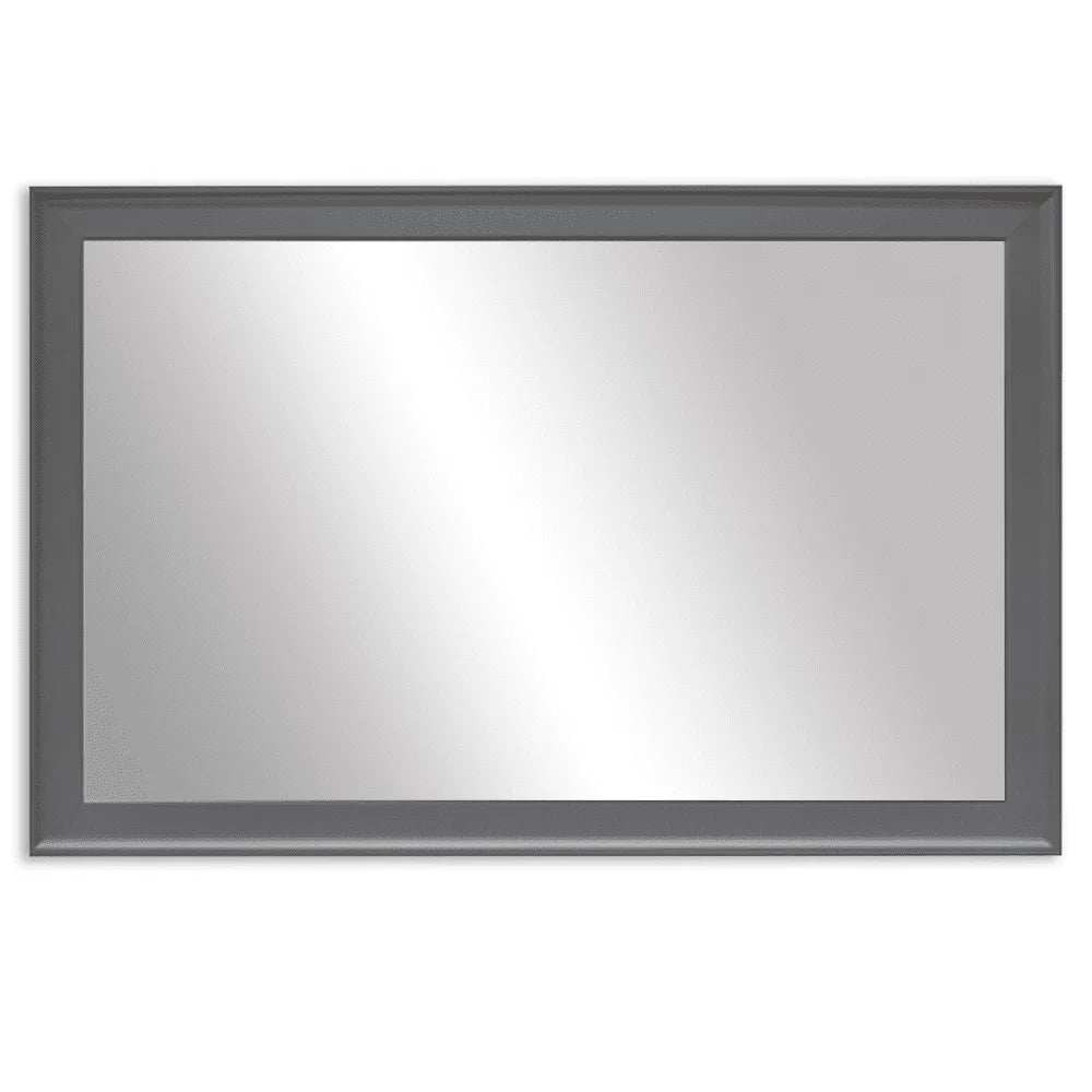 Morgan Dark Grey Framed Wall Mirror, Rectangular Vanity Mirror, Multiple Sizes