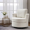 Muumblus Chenille Swivel Accent Chair, Barrel Chair Comfy Round Armchair Sofa Chair Sherpa Chair for Living Room & Nursery, Beige