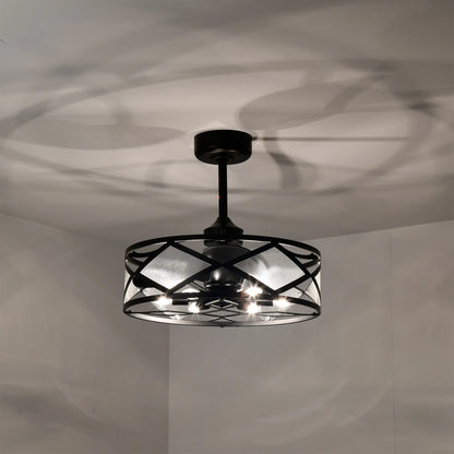 Daniya 23.2 in. 6-Light Indoor Matte Black Finish Ceiling Fan with Light Kit and Remote