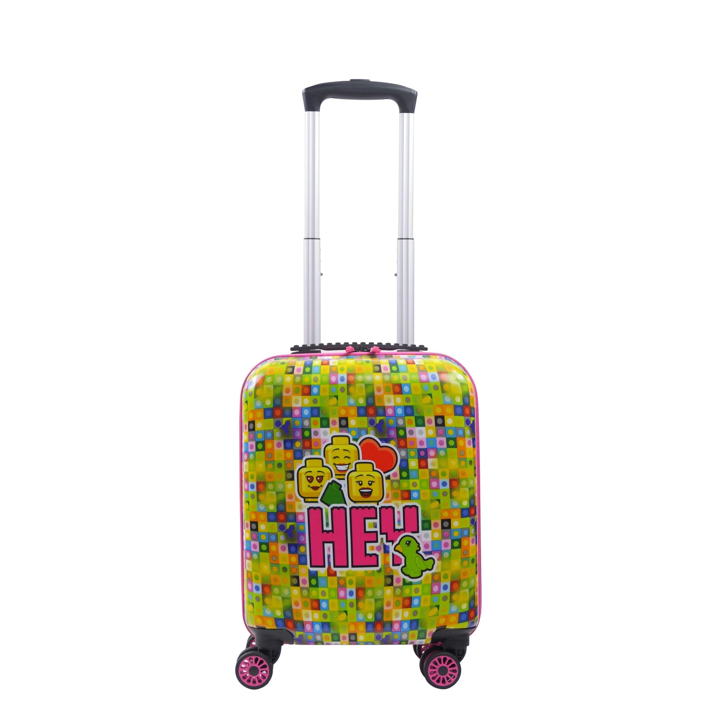 LEGO 18 Inch Kids Rolling Luggage, Play Date Hardshell Carry On Suitcase with Spinner Wheels, Multi