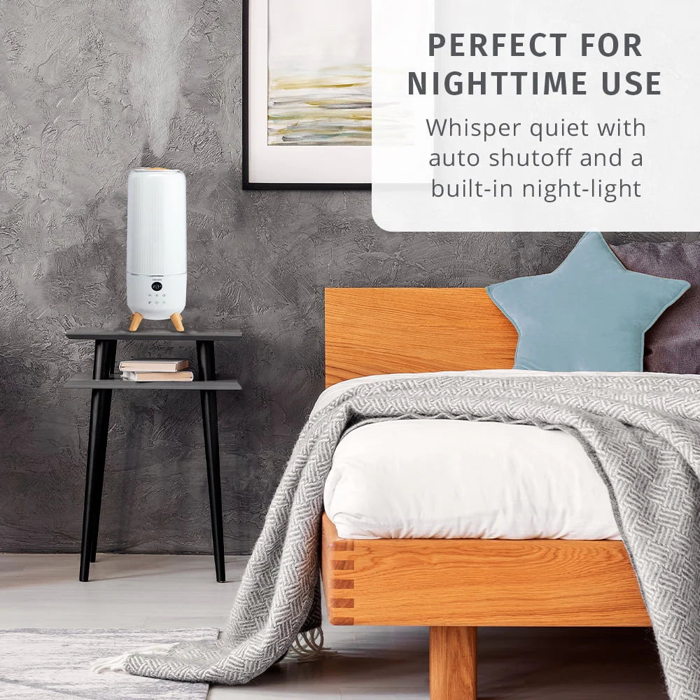 HoMedics Total Comfort Deluxe Ultrasonic Humidifier Top Fill, Large Humidifier for for Bedroom, Plants, Office - Top-Fill 1.47 Gallon White UHE-CMTF91