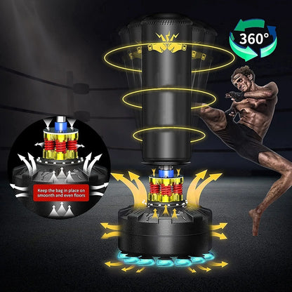 Punching Bag with Stand Adult 70", 205lbs Boxing Bag, Shock Absorber, Suction Cup Base, Punching Bag Stand for Adult, Standing Kickboxing Bag for Home Office Gym, without Boxing Glove