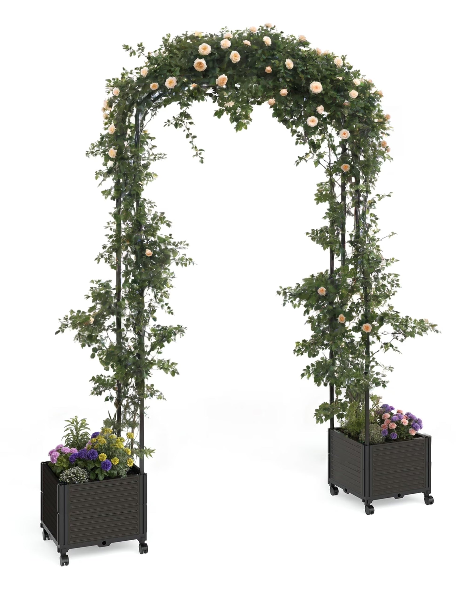 Riedhoff Span 47.2" Steel Garden Arch Trellis for Climbing Plants,Outdoor Garden Arbors and Arches
