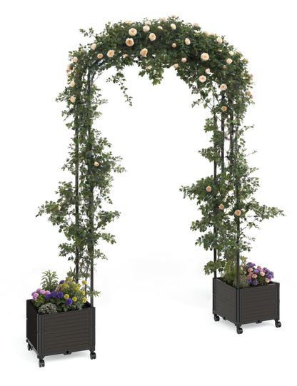 Riedhoff Span 47.2" Steel Garden Arch Trellis for Climbing Plants,Outdoor Garden Arbors and Arches