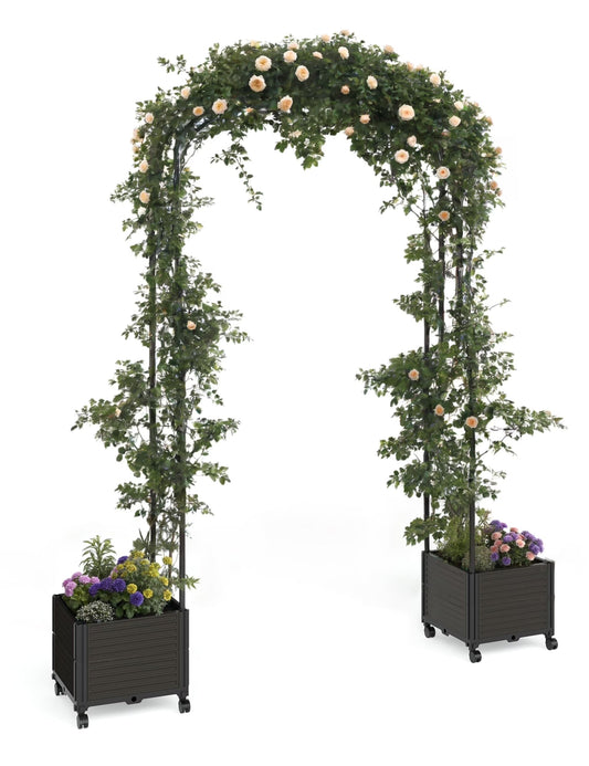 Riedhoff Span 47.2" Steel Garden Arch Trellis for Climbing Plants,Outdoor Garden Arbors and Arches