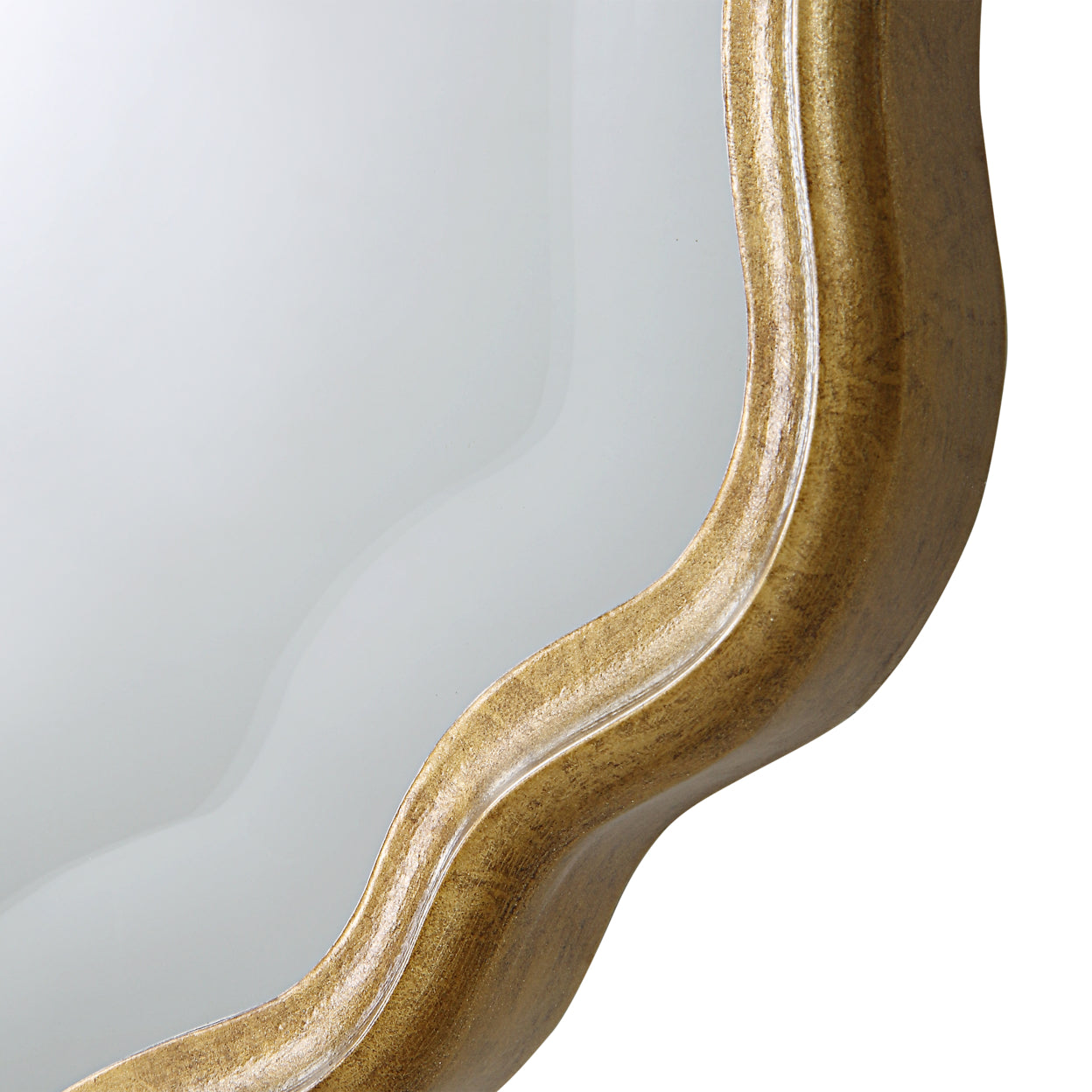 33 Inch Wood Wall Mirror, Elongated Quatrefoil, Gold, Saltoro Sherpi