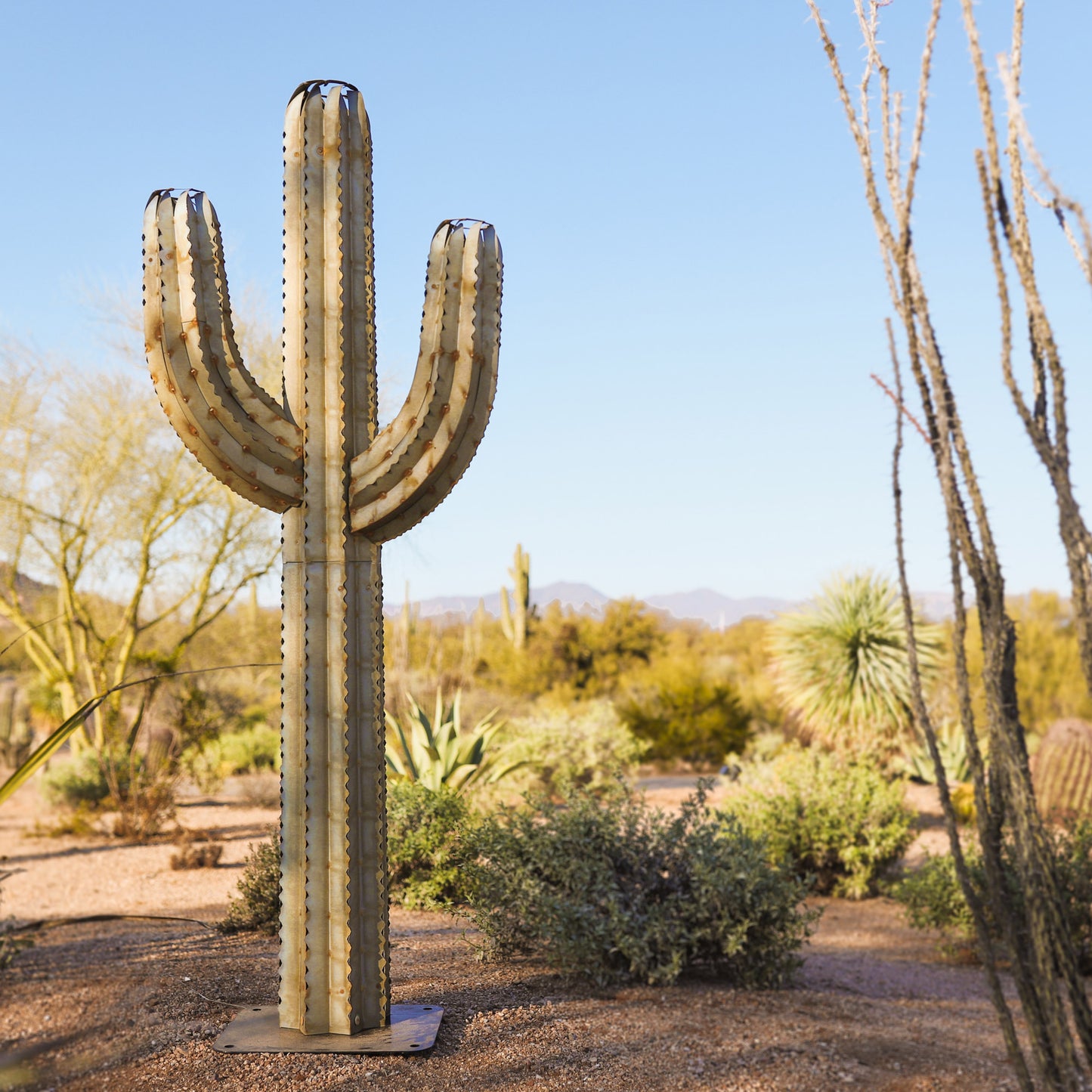 5' Saguaro Torch Sculpture by Desert Steel