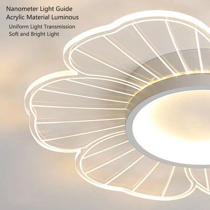 Modern LED Flush Mount Ceiling Light Fixture with Remote Control, Flower Shape Ceiling Light Dimmable LED Close to Ceiling Ligh, Elegant Home Ceiling Lamp for Bedroom Livingroom Dining Rooms