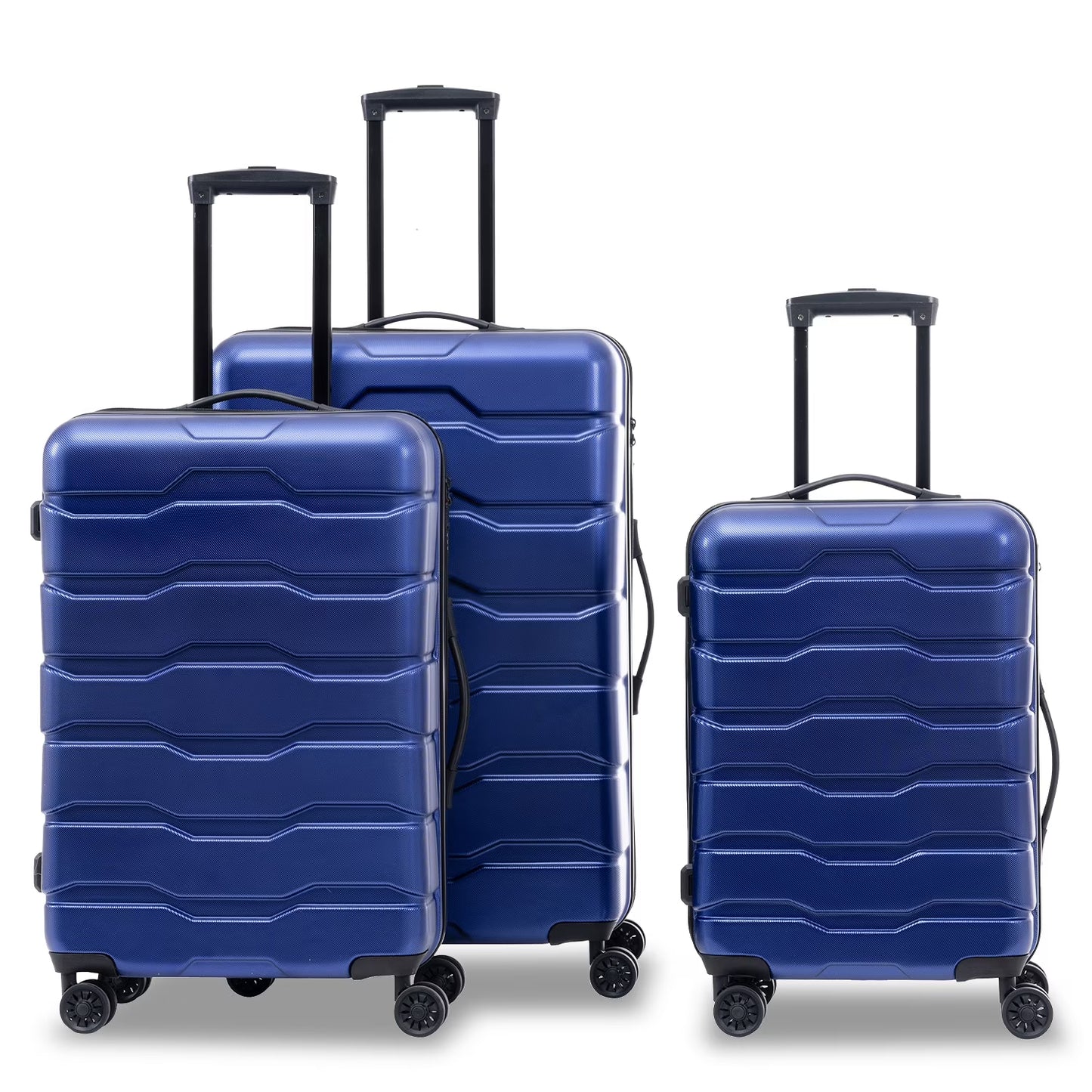 3-Piece Hardside Luggage Sets, Lightweight Spinner Suitcase with Wheels TSA Lock, Airline Approved Carry-On Suitcase and Luggage Set(20°+24°+28°), Durable ABS Material, Rose Gold