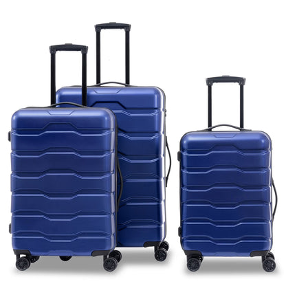 3-Piece Hardside Luggage Sets, Lightweight Spinner Suitcase with Wheels TSA Lock, Airline Approved Carry-On Suitcase and Luggage Set(20°+24°+28°), Durable ABS Material, Rose Gold