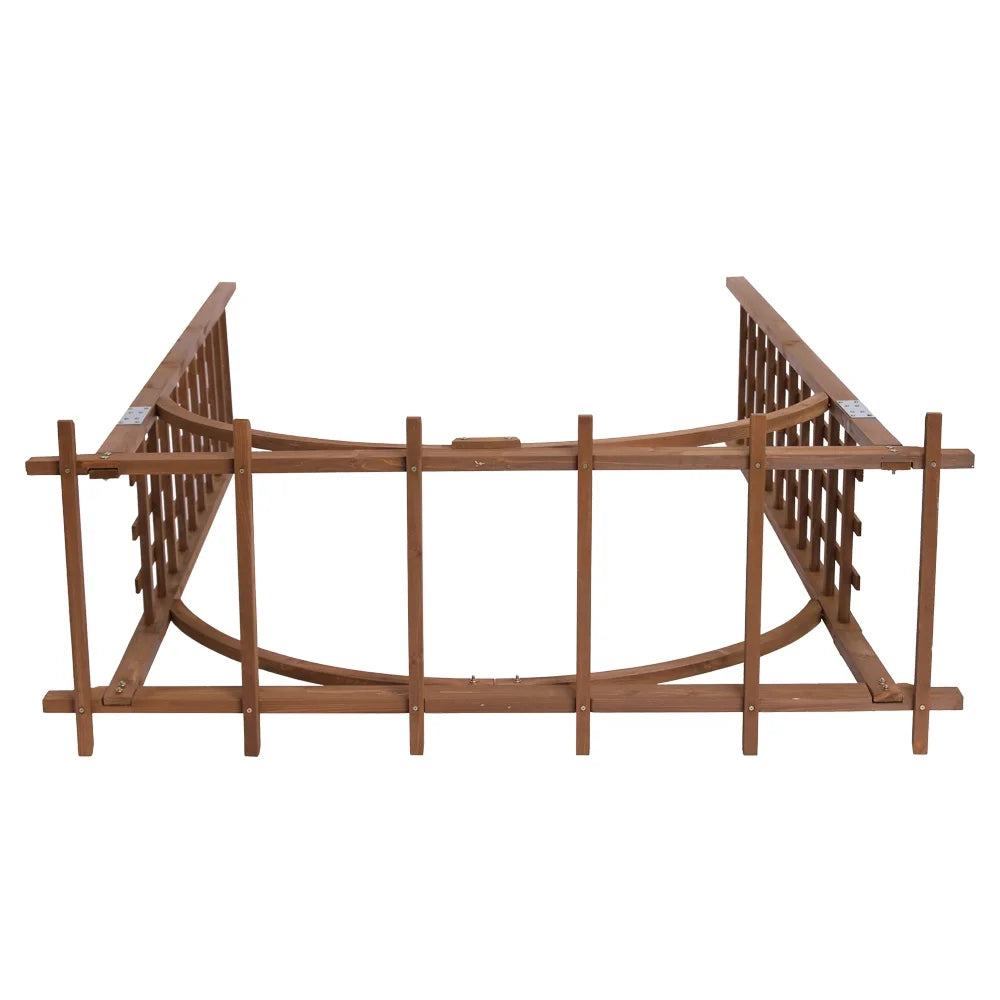 Garden Arch Trellis, Wooden Outdoor Arch for Climbing Plants, Dark Brown Arbors and Trellises, 62.99"W X 23.62"D X 84.65"H