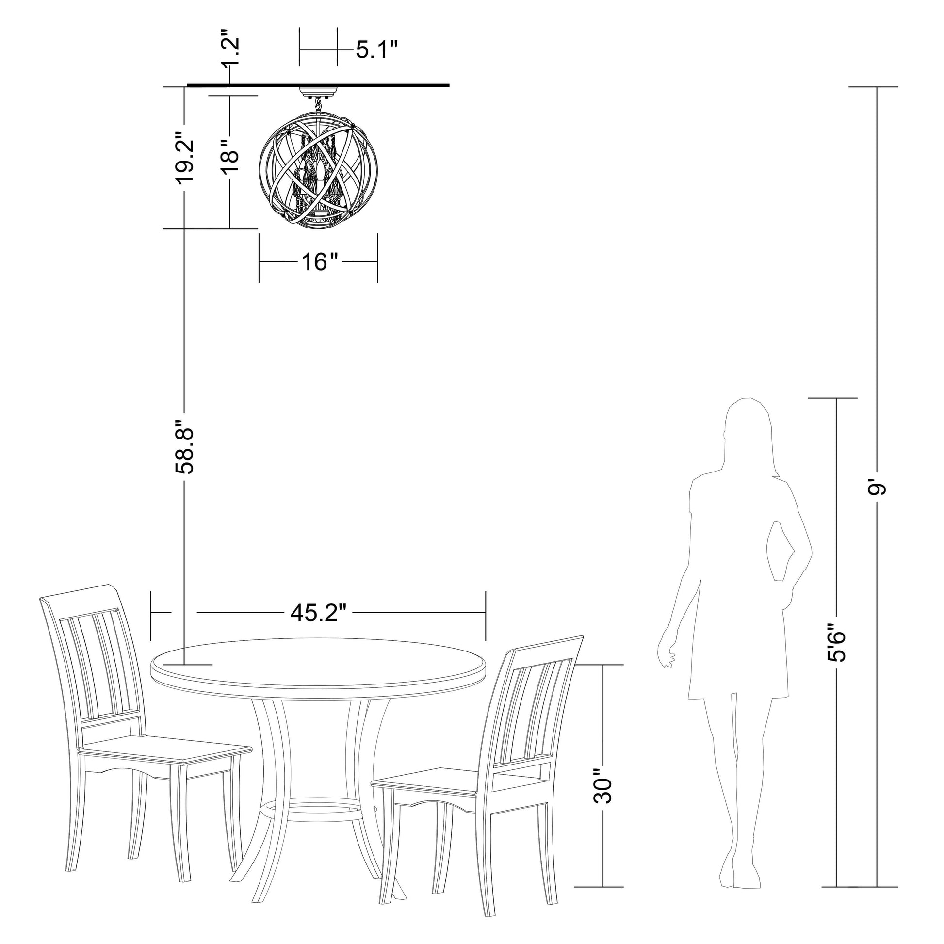 The Lighting Store Benita Light Gold with Bronze 4-light Metal Globe Crystal Semi-Flush Mount