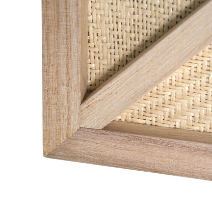 Better Homes & Gardens 18" x 24" Rectangle Woven Rattan Frame Wall Mirror in Natural Color