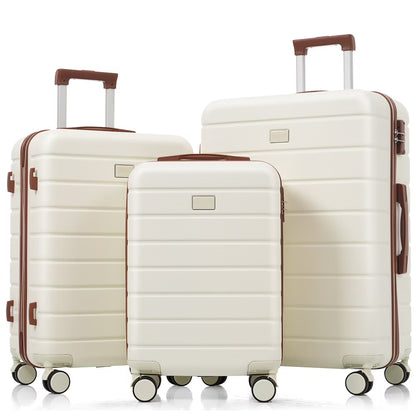 Premium ABS Travel Luggage Set , 3-Piece TSA Lock Suitcase Ensemble with 20, 24, and 28 Inch