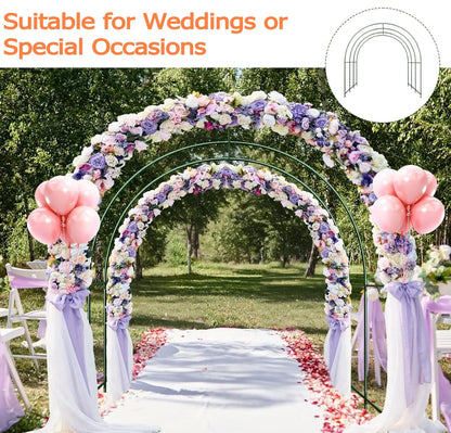SHZOND Metal Garden Support Arch Frame for Climbing Plants, 158 x 84.6 x 86.6 Inch Large Plant Climbing Arbor Arch for Vines, Weddings & Backyard Decoration (Green)