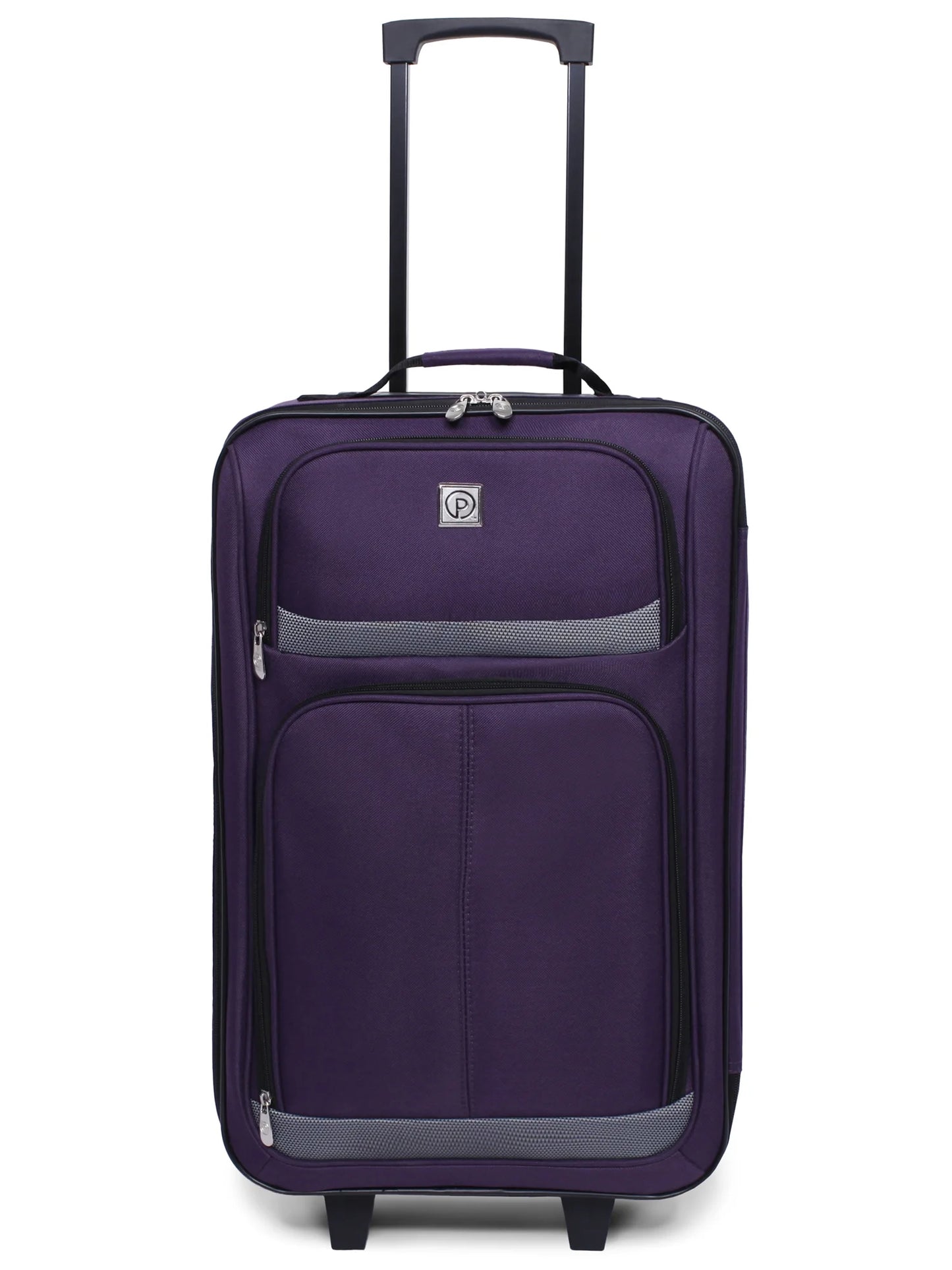 Protege 5 Piece Luggage Set, Includes Check, Carry-on Size, Tote, Toiletry Bag and Cinch Bag, Purple