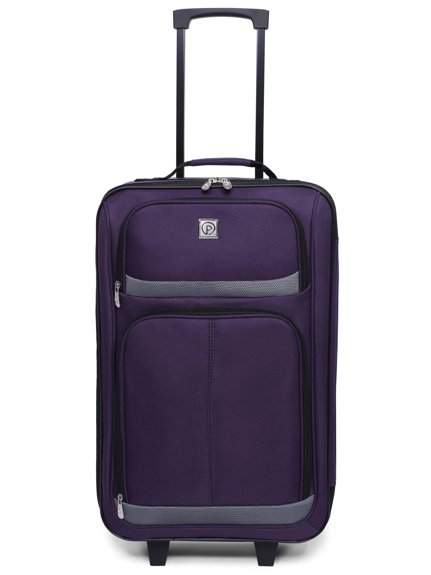 Protege 5 Piece Luggage Set, Includes Check, Carry-on Size, Tote, Toiletry Bag and Cinch Bag, Purple