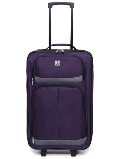 Protege 5 Piece Luggage Set, Includes Check, Carry-on Size, Tote, Toiletry Bag and Cinch Bag, Purple