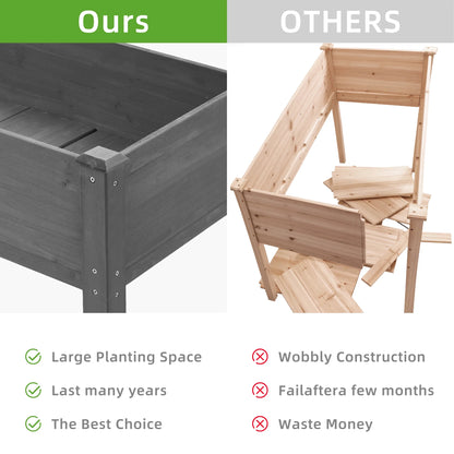 Segmart Planter Box with Legs, Outdoor Wood Elevated Garden Bed, Elevated Garden Bed for Vegetables Flower Herb Patio, SS2243