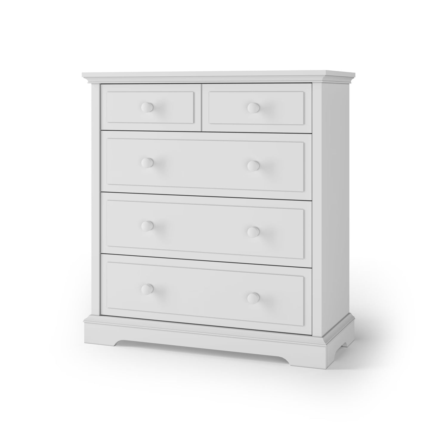 Child Craft Soho 42" Interlocking 4-Drawer Chest for Nursery or Bedroom, Tip-Resistant, Modern Style, White/Natural