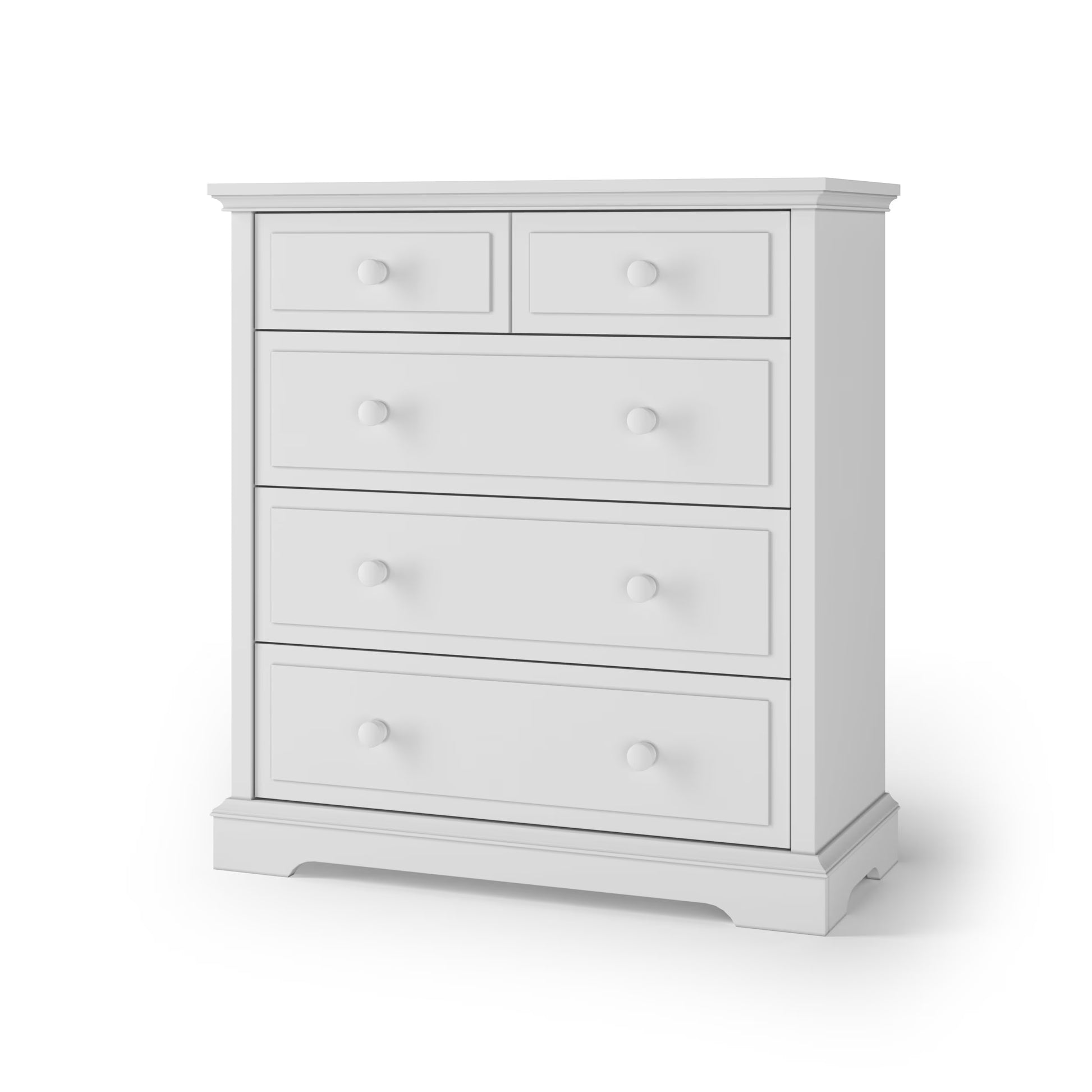 Child Craft Soho 42" Interlocking 4-Drawer Chest for Nursery or Bedroom, Tip-Resistant, Modern Style, White/Natural