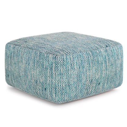 WyndenHall Terri Square Pouf Patterned Grey Melange Casual,Transitional