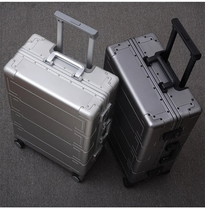 All Aluminum Magnesium Zipperless Carry on Luggage Airline Approved, Hardside Carry on Suitcase with TSA Lock, Lightweight Hardshell Luggage Metal Rolling Luggage for Travel
