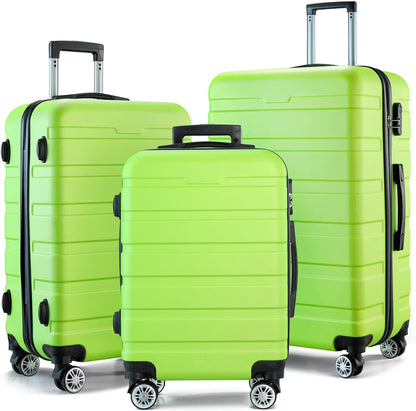GULIN Hardsided Luggage Set with Spinner Wheels,Lightweight Hardshell Pink Luggage Sets 3 Piece Suitcases with Wheels Durable ABS/PC and TSA Lock for Men Women
