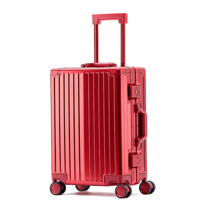 All Aluminum Magnesium Hardshell Carry On Luggage with Wheels, Hardside Carry on Suitcase with TSA Lock, Airline Approved Zipperless Suitcase Checked Luggage Metal Rolling Luggage