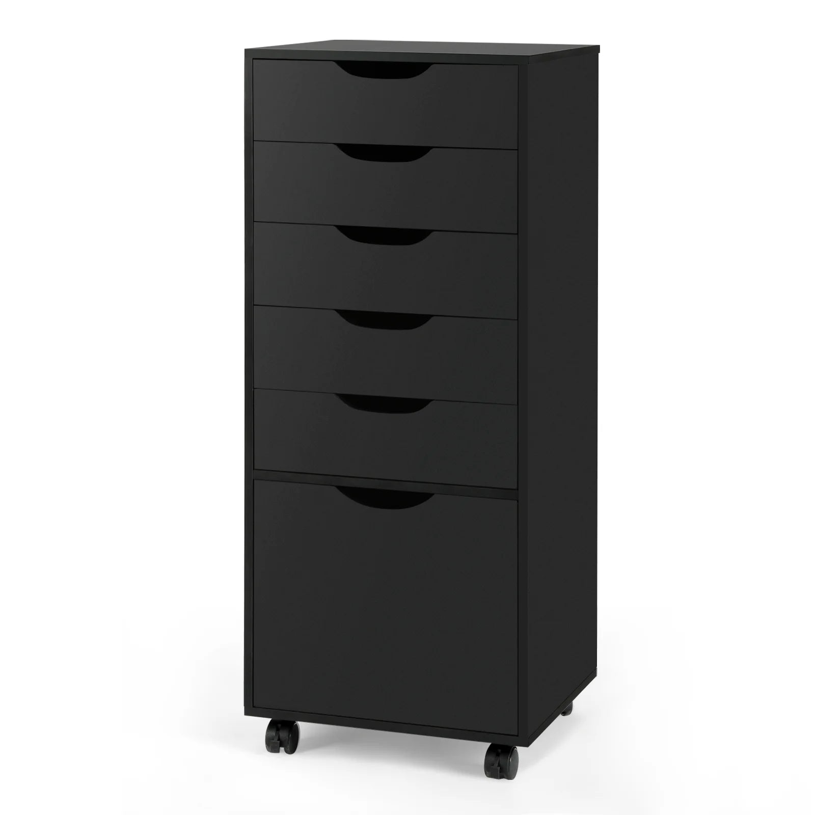 RichYa 5-Drawer Dresser with Caster Wheels, Chest of Drawers with Bottom Cabinet Storage,Storage Cabinet for Bedroom,Home Office (White)