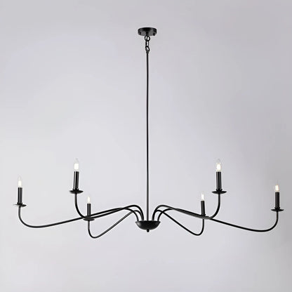 6-Light Classic French Minialist Chandelier with Candle-Style Lighting Black