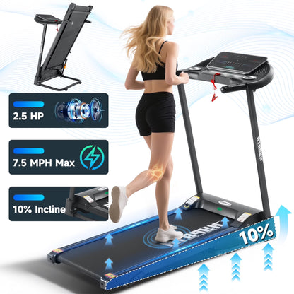 SKOK 2.5HP Foldable Treadmill, 300lb Capacity, 12 Programs, Portable Home Office Walking Machine