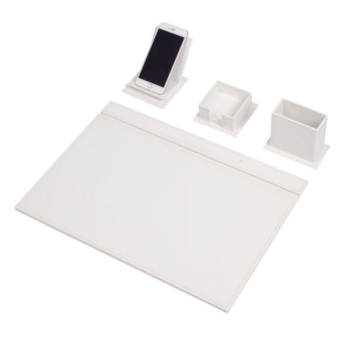 Leather Desk Set - Home Office Accessories - Desk Supplies - Leather Desk Set - Office Table Work Desk Accessories - Desk Storage Organizer - 4 Accessories-4 PCS