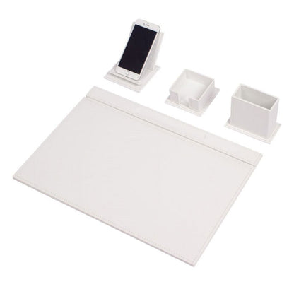 Leather Desk Set - Home Office Accessories - Desk Supplies - Leather Desk Set - Office Table Work Desk Accessories - Desk Storage Organizer - 4 Accessories-4 PCS