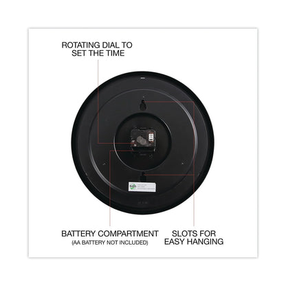 Universal Indoor/Outdoor Clock, 13 1/2", Black