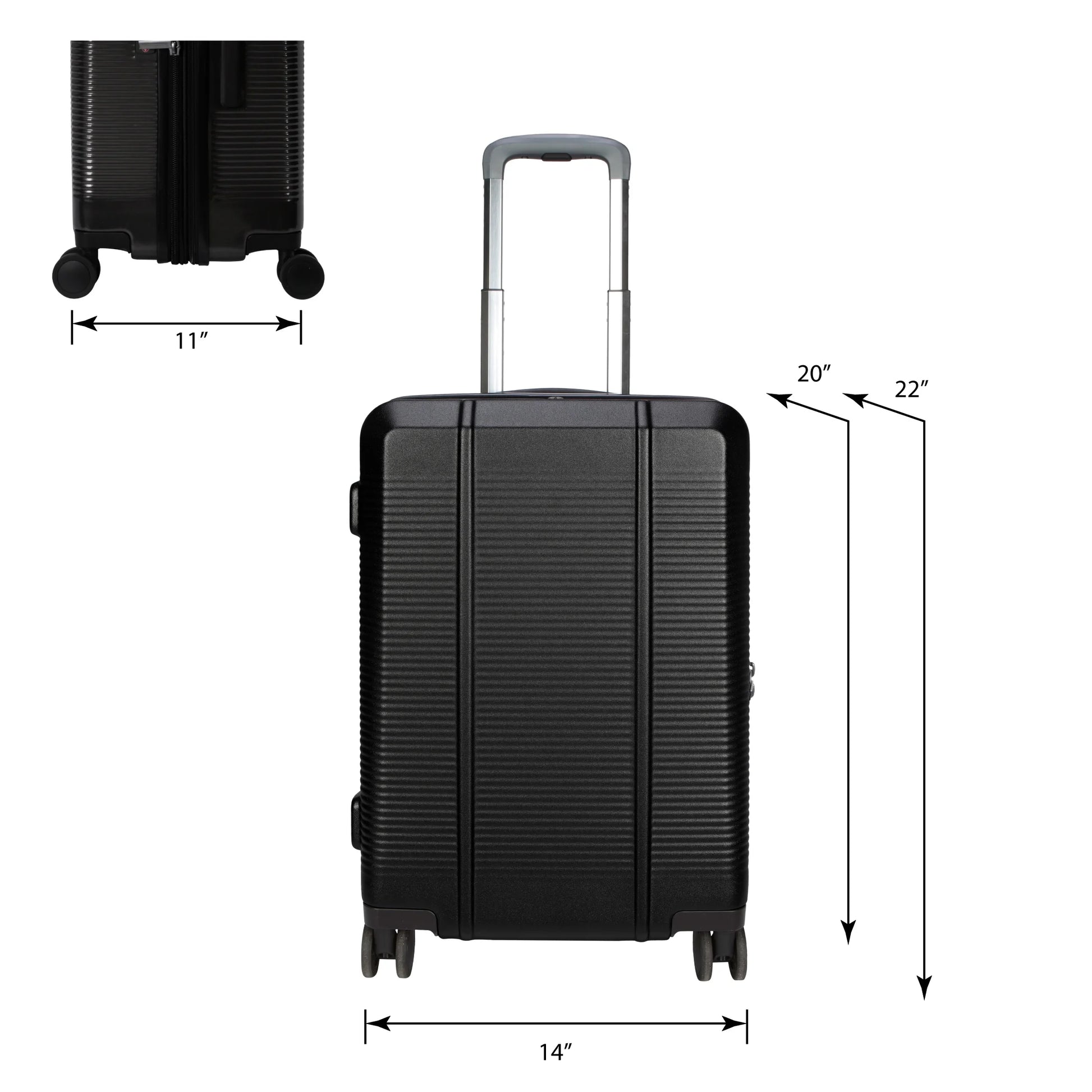 btL 20-inch Expandable Hardside Carry-on Upright Luggage, Black