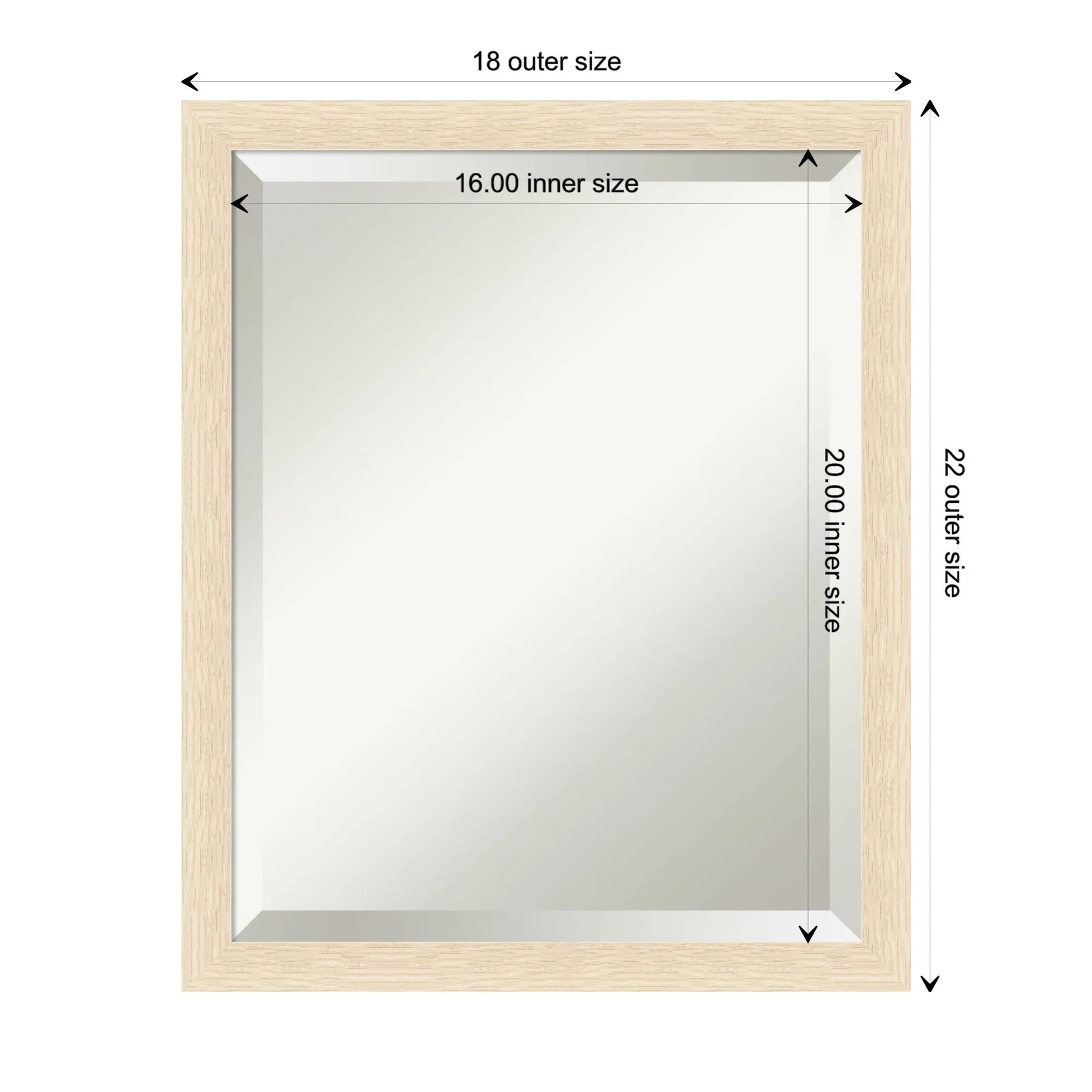 Amanti Art Woodgrain Stripe Beveled Wood Wall Mirror 22 x 18 in.