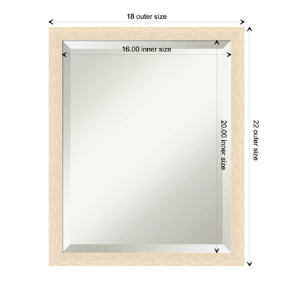 Amanti Art Woodgrain Stripe Beveled Wood Wall Mirror 22 x 18 in.